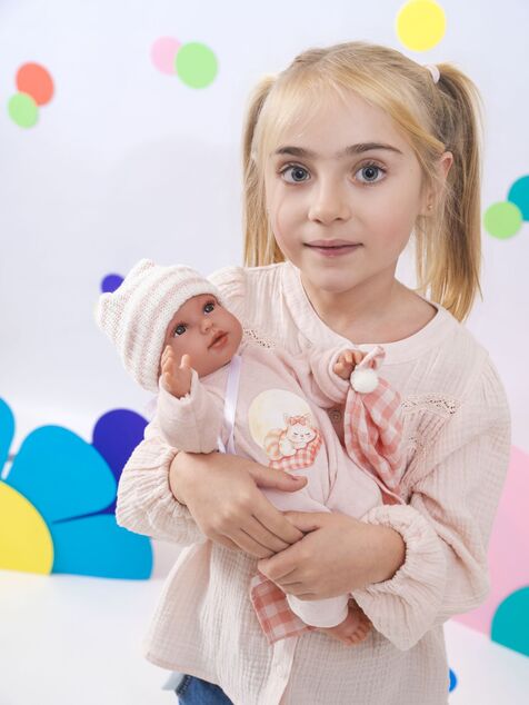 Llorens 63812 NEW BORN - muñeca bebé realista con sonidos y cuerpo de tela suave