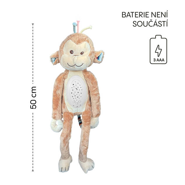 Plišasti otroški spalnik s projektorjem in melodijami, Monkey
