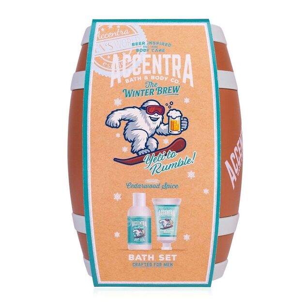 ACCENTRA Set da bagno Men's Collection Winter in scatola a forma di botte Legno di cedro 150m