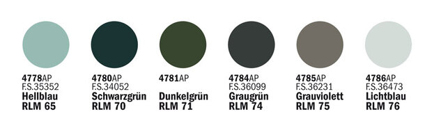 Set akrilnih boja 436AP - WWII LUFTWAFFE ZRAKOPLOVI 6 kom.