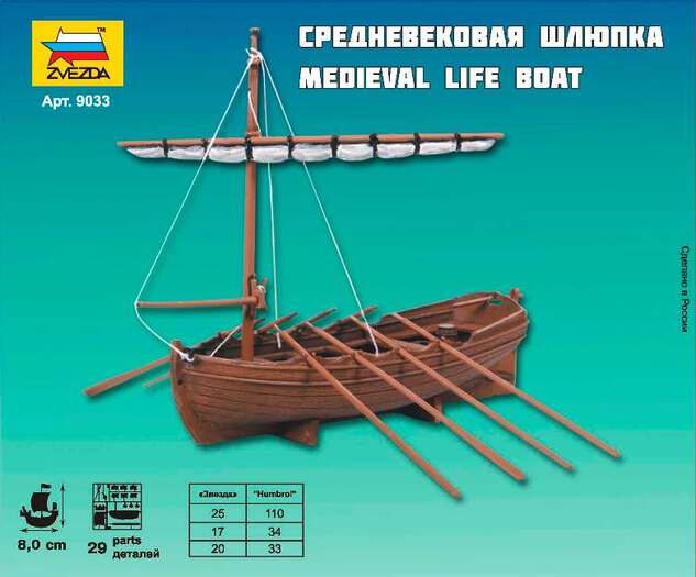 Model Kit loď 9033 - Medieval Life Boat (1:72)