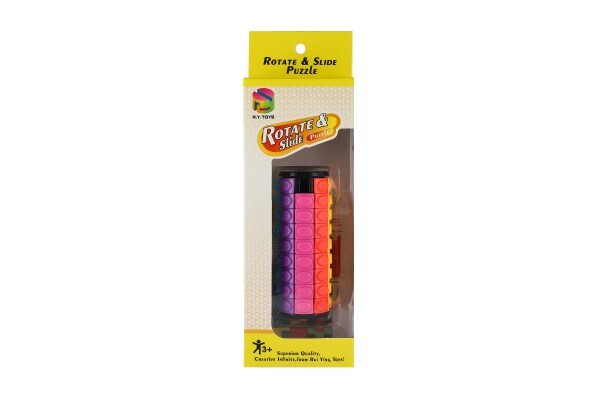 Hlavolam valec/veža farebný plast 11cm, 8x25x4,5cm