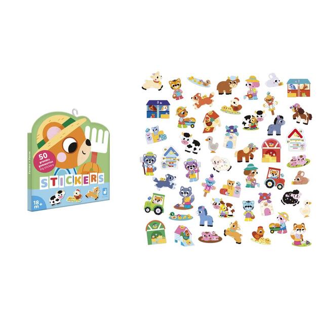 Janod Stickers Veľké samolepky Farma 50 ks