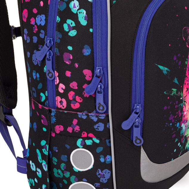 Zaino scolastico con leopardo neon Topgal LORI 25074
