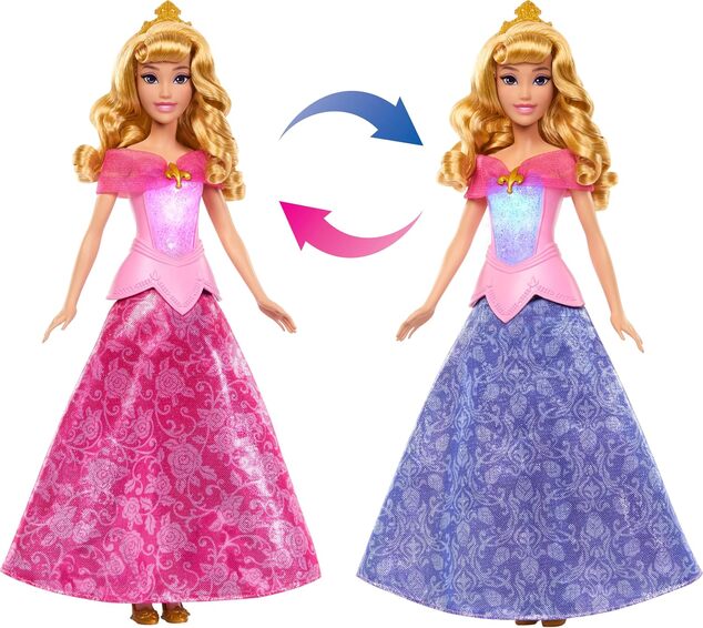 Mattel Disney Princess Bambola Aurora con trasformazione