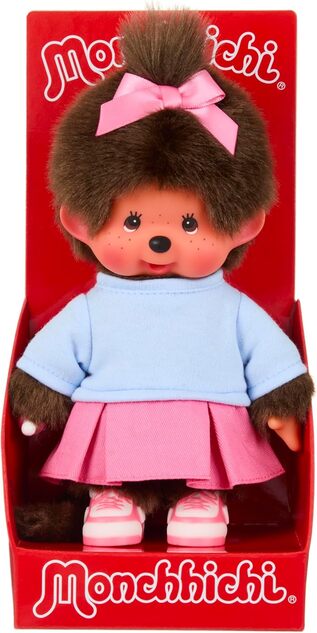 Monchhichi Mončiči Mädchen mit Rock und Turnschuhen 20cm