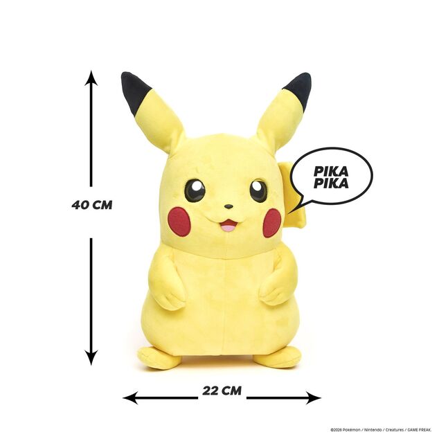 Pokémon Real FX Peluche Interattivo, 40 cm - Pikachu