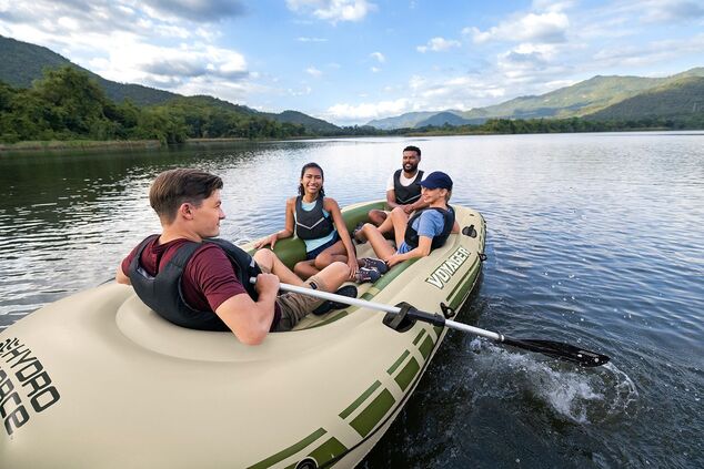 Bestway 65156 Balsa inflable Voyager X4, 350 x 145 x 49cm