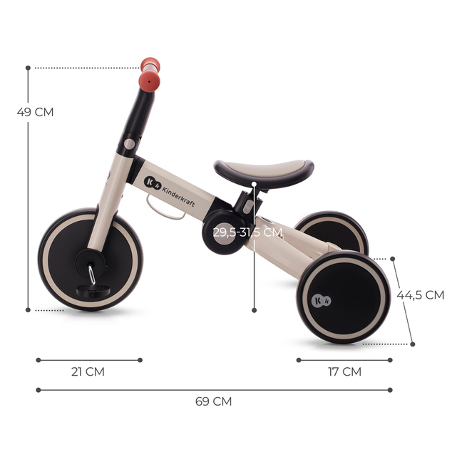 KINDERKRAFT Dreirad 4Trike Silbergrau