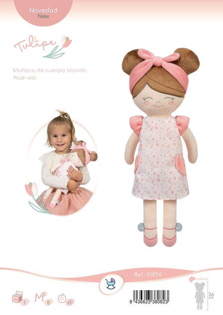 DeCuevas 21074 Plyšová bábika Tulipe 2025 - 36 cm