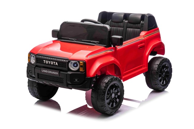 Elektrické autíčko Toyota Landcruiser 12V, červené, široké jednomiestne sedadlo, 2,4 GHz d