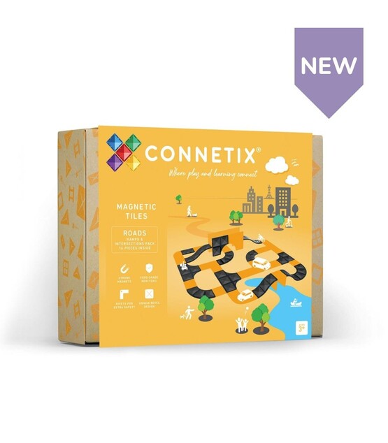 CONNETIX® Ramps &amp; Intersections Pack magnetická stavebnica 16 ks