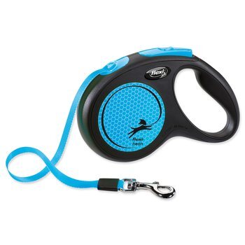 Samonavíjacie vodítko pre psy Flexi New Neon Tape M 5 m modré