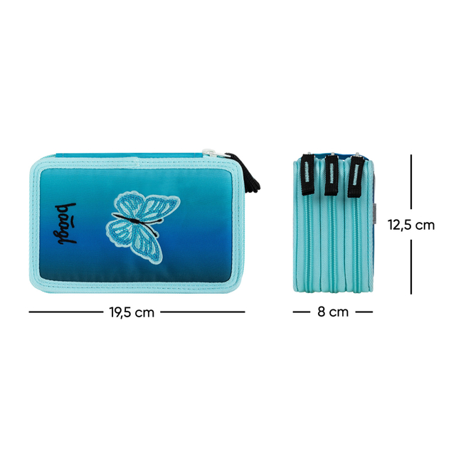 BAAGL Trousse scolaire à trois étages Butterfly GRS