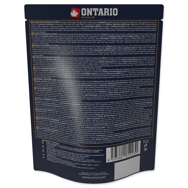 Kapsička Ontario kura so zeleninou vo vývare 300g