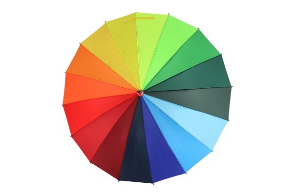 Dáždnik vystrelovací dúhový 78cm kov/látka