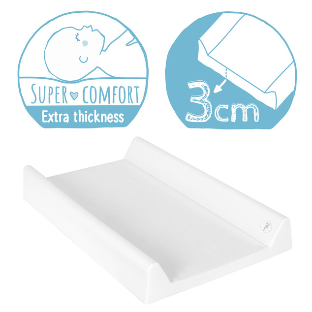 CEBA Podložka prebaľovacia 2-hranná s pevnou doskou (50x70) Comfort Caro Biela