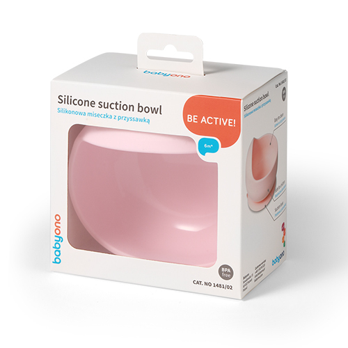 BABYONO Silikonschnuller mit Saugnapf - pink 6m+