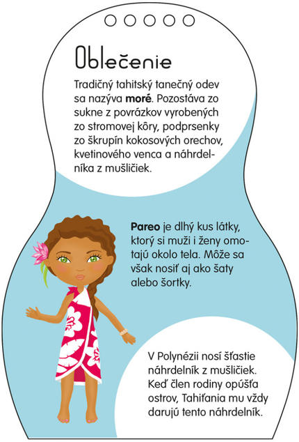 Obliekame tahitské bábiky MOHEA – omaľovánky