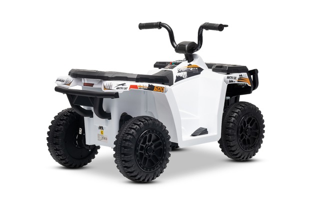 Licencovaná elektrická štvorkolka Arctic Cat 12V so zadným pohonom, biela, LED svetlá, Lít