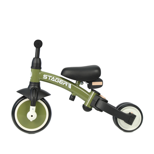 QPLAY Triciclo Stager 3 in 1 Verde, 2-6 anni