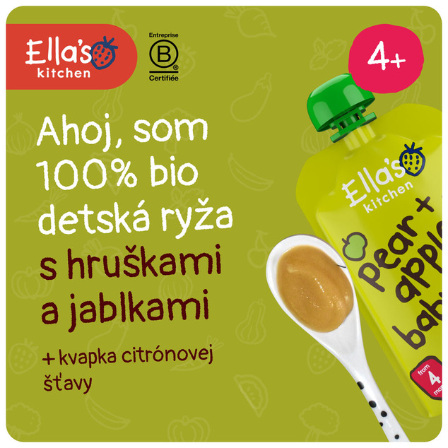 Ella's Kitchen BIO Detská ryža, hruška a jablko (120 g)