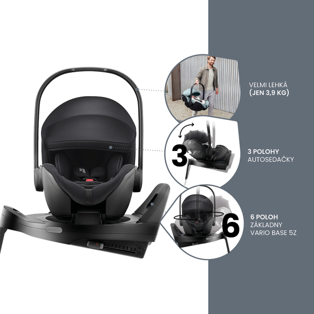 Autosedačka Baby-Safe Pro Vario Base 5Z Bundle Classic, Deep Grey