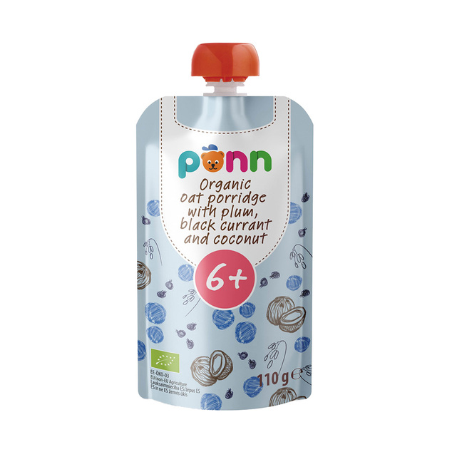 SALVEST Ponn BIO Ovsená kaša so slivkou, čiernymi ríbezľami a kokosom (110 g)
