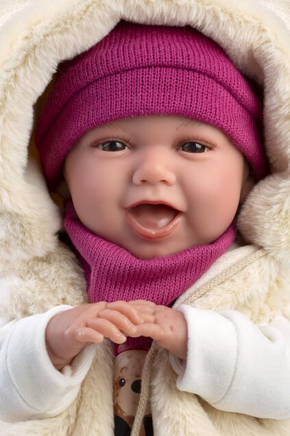 Llorens 74142 NEW BORN - muñeca bebé realista con sonidos y cuerpo de tela suave