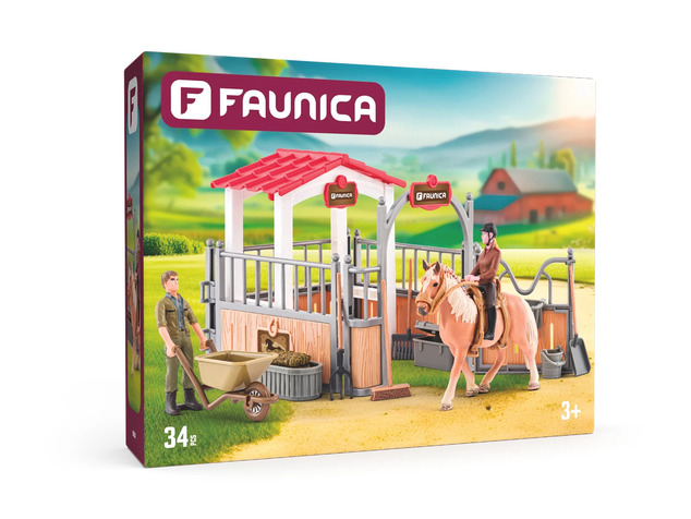 Faunica Malá stáj s koněm a příslušenstvím