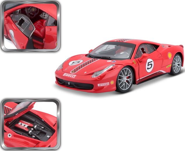 Bburago 1:24 Ferrari Racing 458 Challenge Rot