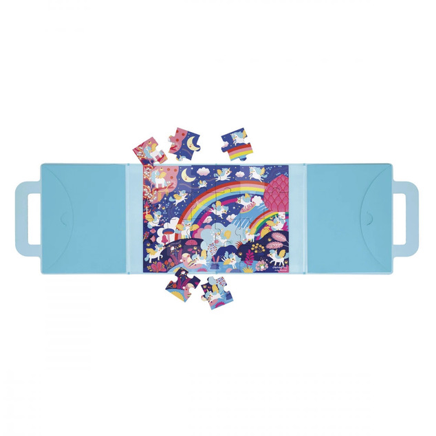 Janod Magnetipuzzle Unicorni 24 buc în formă de valiză