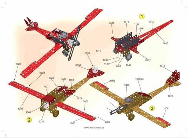 Merkur Red Baron, 680 dielov, 40 modelov