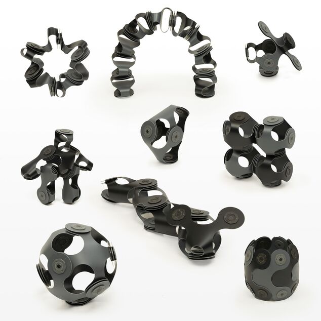 CLIXO Designer Black &amp; Grey - magnetická stavebnica 9 kusov