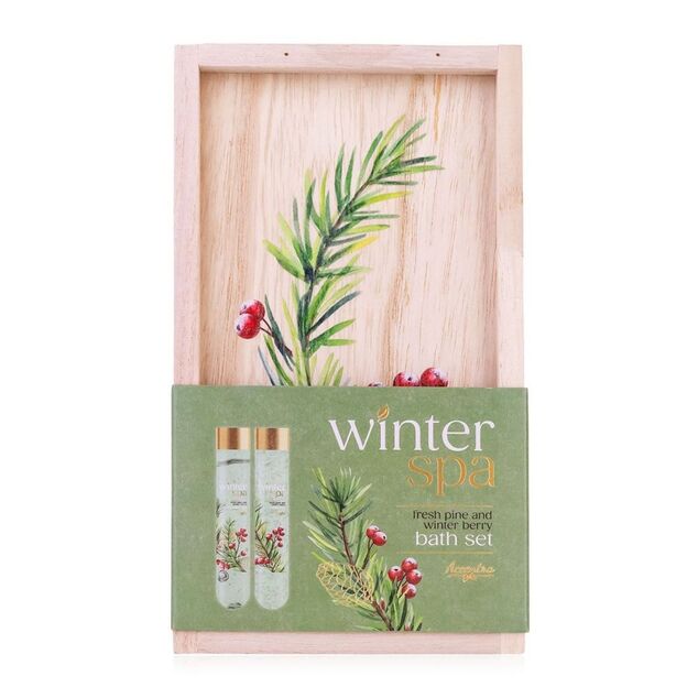 ACCENTRA Set za kupanje Winter Spa u drvenoj kutiji Zimsko voće 60ml + 80g