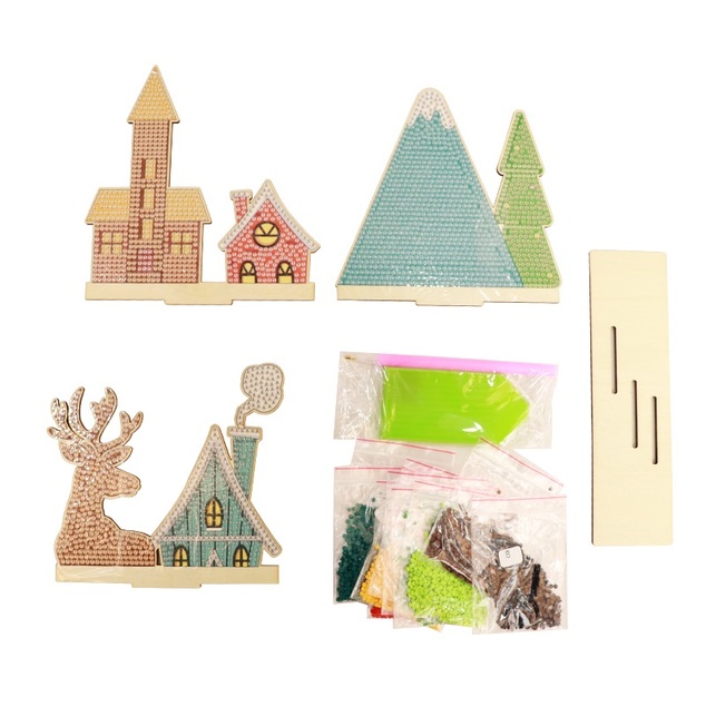 2Kids Toys Pictură cu diamante cu suport Satul renilor