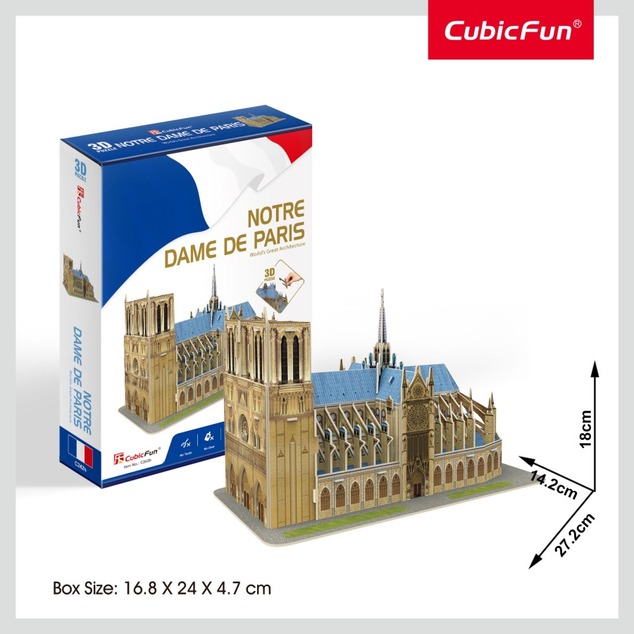 CubicFun - Puzzle 3D Katedrala Notre-Dame 53 delov