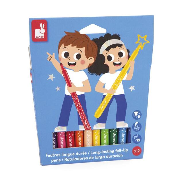 Janod Colorino Detské fixky 12 farieb