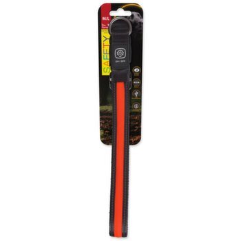 Obojok Dog Fantasy USB LED nylonový svietiaci M-L oranžový 2,5x45-65cm