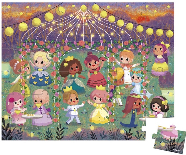 Janod Puzzle v kufríku Princezné 36 ks