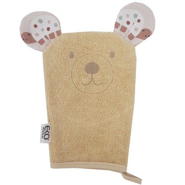 EKO Toallita de algodón con orejas Bear Beige 20x15 cm