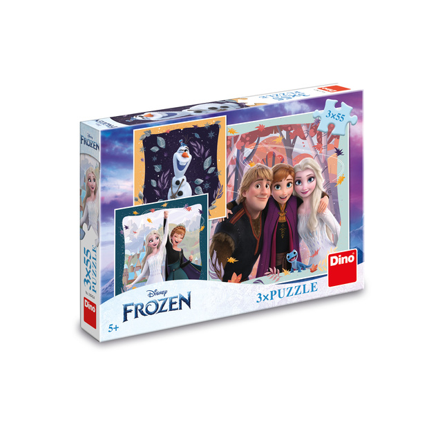Puzzle Frozen: Radostná jeseň 3x55 dielikov