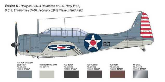 Model Kit letadlo 2841 - USN SBD-3 DAUNTLESS (1:48)