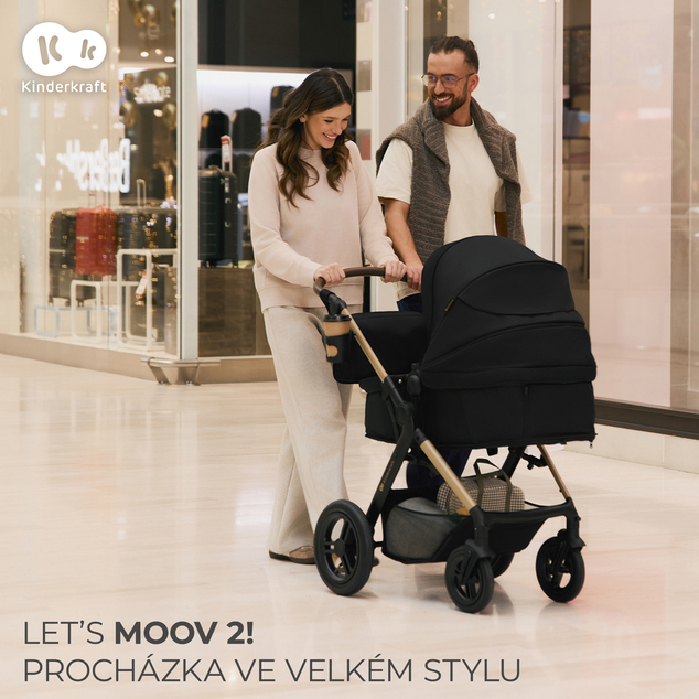 KINDERKRAFT Kočík kombinovaný 3v1 Moov 2 XL Air Grey