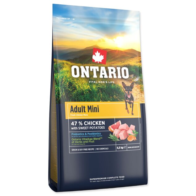 Krmivo Ontario Adult Mini Chicken &amp; Sweet Potatoes 6,5kg