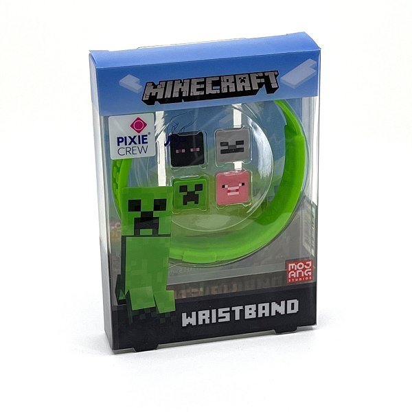 PIXIE CREW &amp; MINECRAFT Nastaviteľný náramok, zelený, 4 multipixely