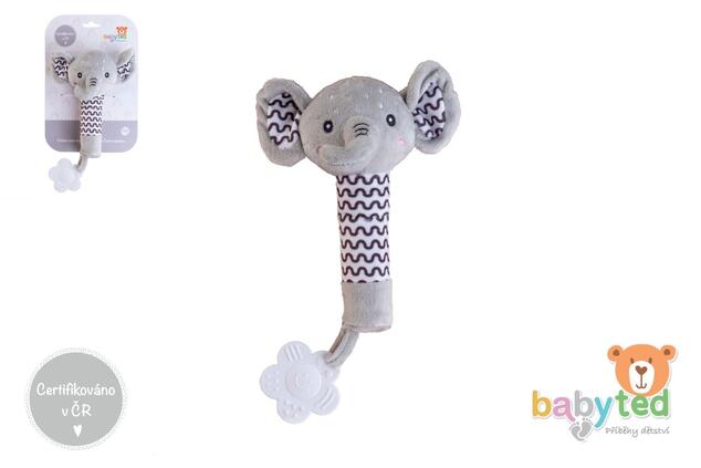 Slon babyted pískatko / hryzátko plyš 25cm