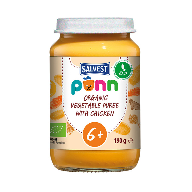 Salvest PONN BIO Kuracie mäso so zeleninovým pyré (190 g)