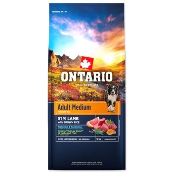 Krmivo Ontario Adult Medium Lamb &amp; Brown Rice 12kg