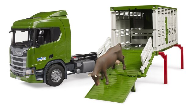 Bruder Prepravník zvierat Scania s figúrkou kravy